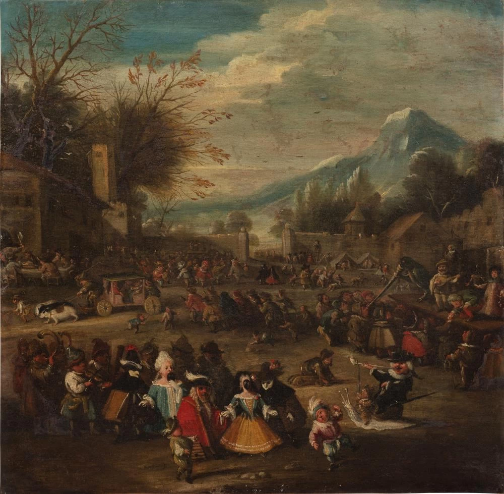  96-Faustino Bocchi-Scena di carnevale 